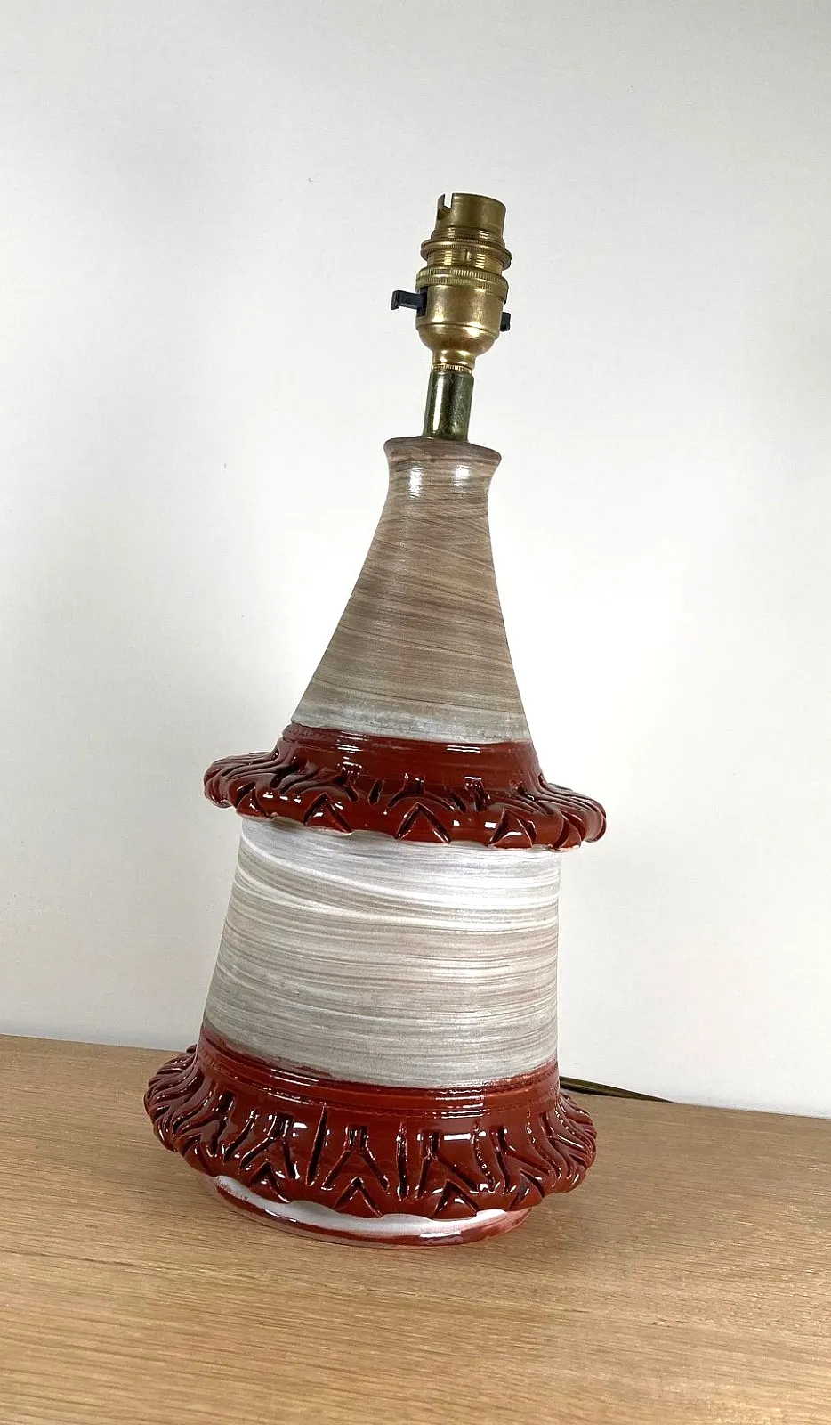 Vintage Italian Pottery Lamp Base Mid Century Fancuillacci H36cm
