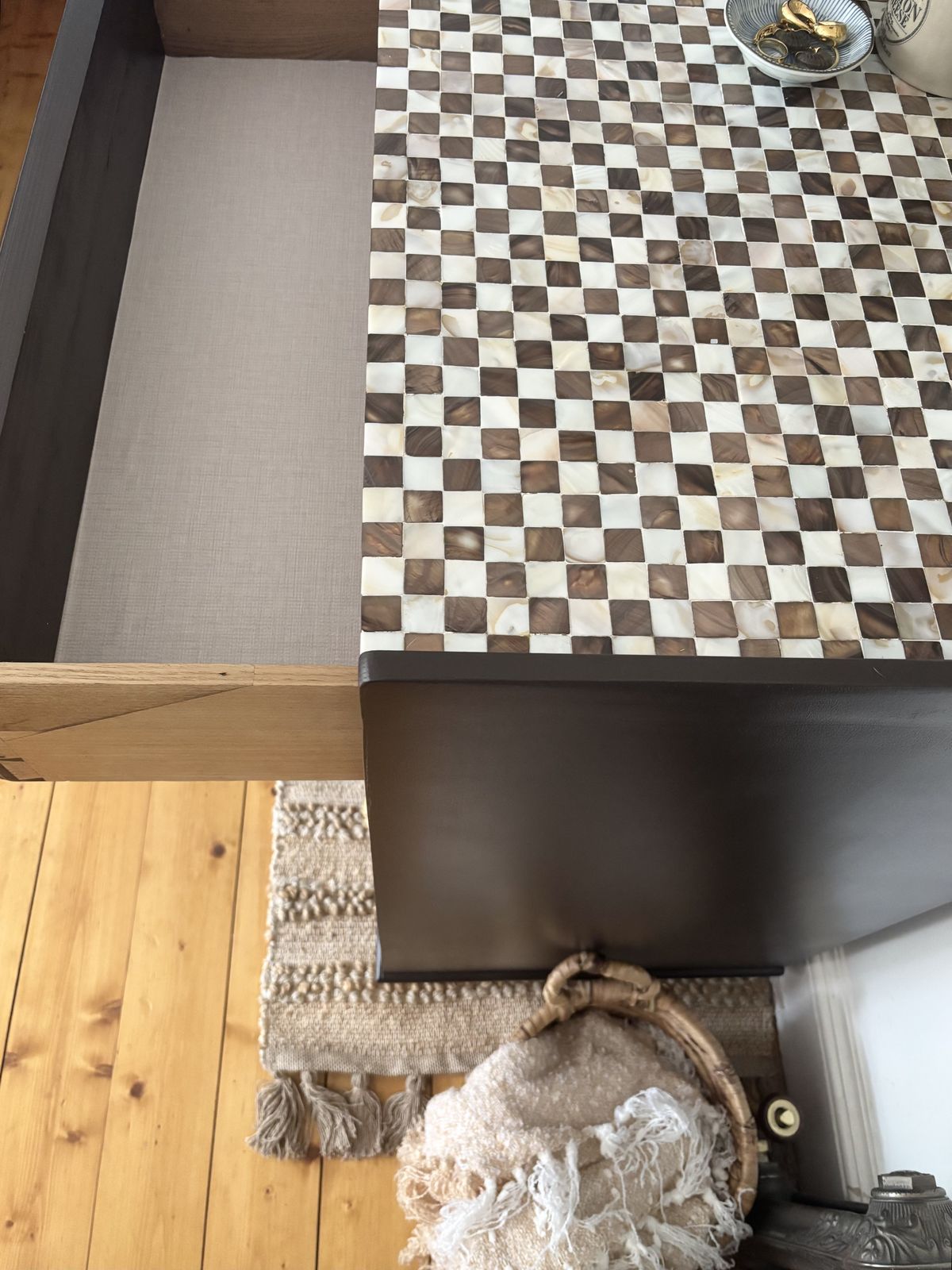 Mother Of Pearl Checkered Chest Of Drawers photo vintage