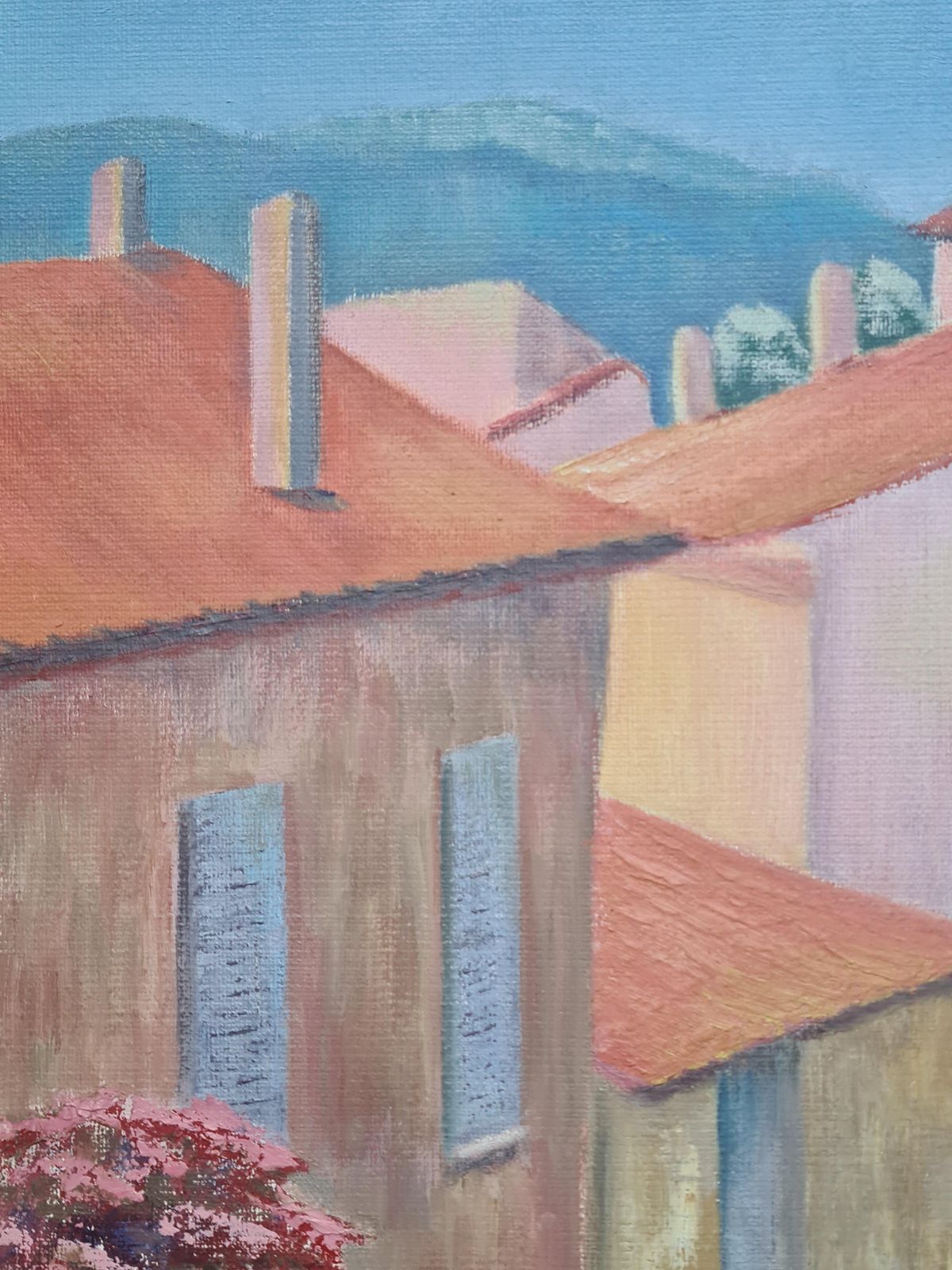 Colourful Modern French Landscape, The Roofs Of St Tropez By Isabelle Pardoe photo Art