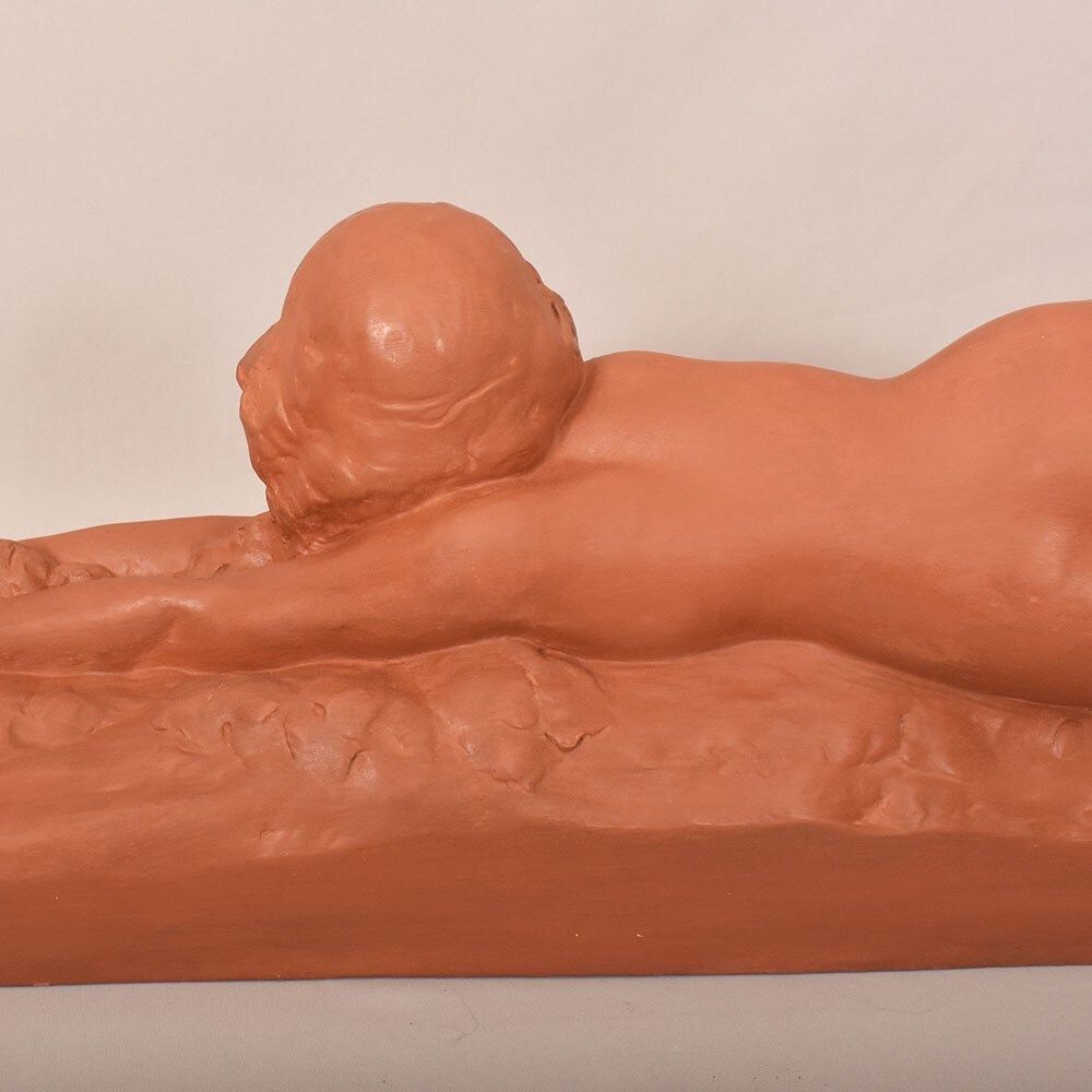 Art Déco Sculpture, Terracotta, Nude Of Young Lying Woman, Amedeo Gennarelli, XX. (Stte97) photo buy