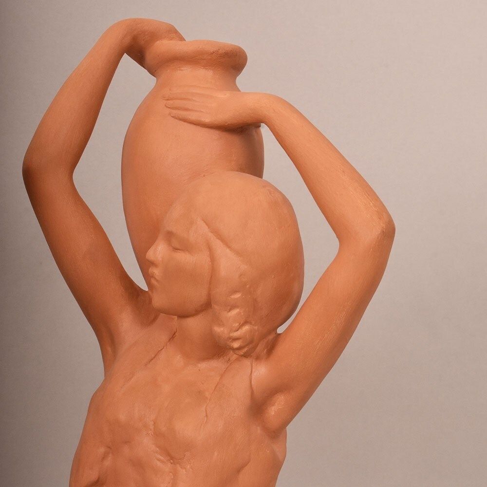 Art Déco Sculpture, Terracotta, Two Young Women With An Amphora, Amedeo Gennarelli, XX. (Stte98) photo 1900.0
