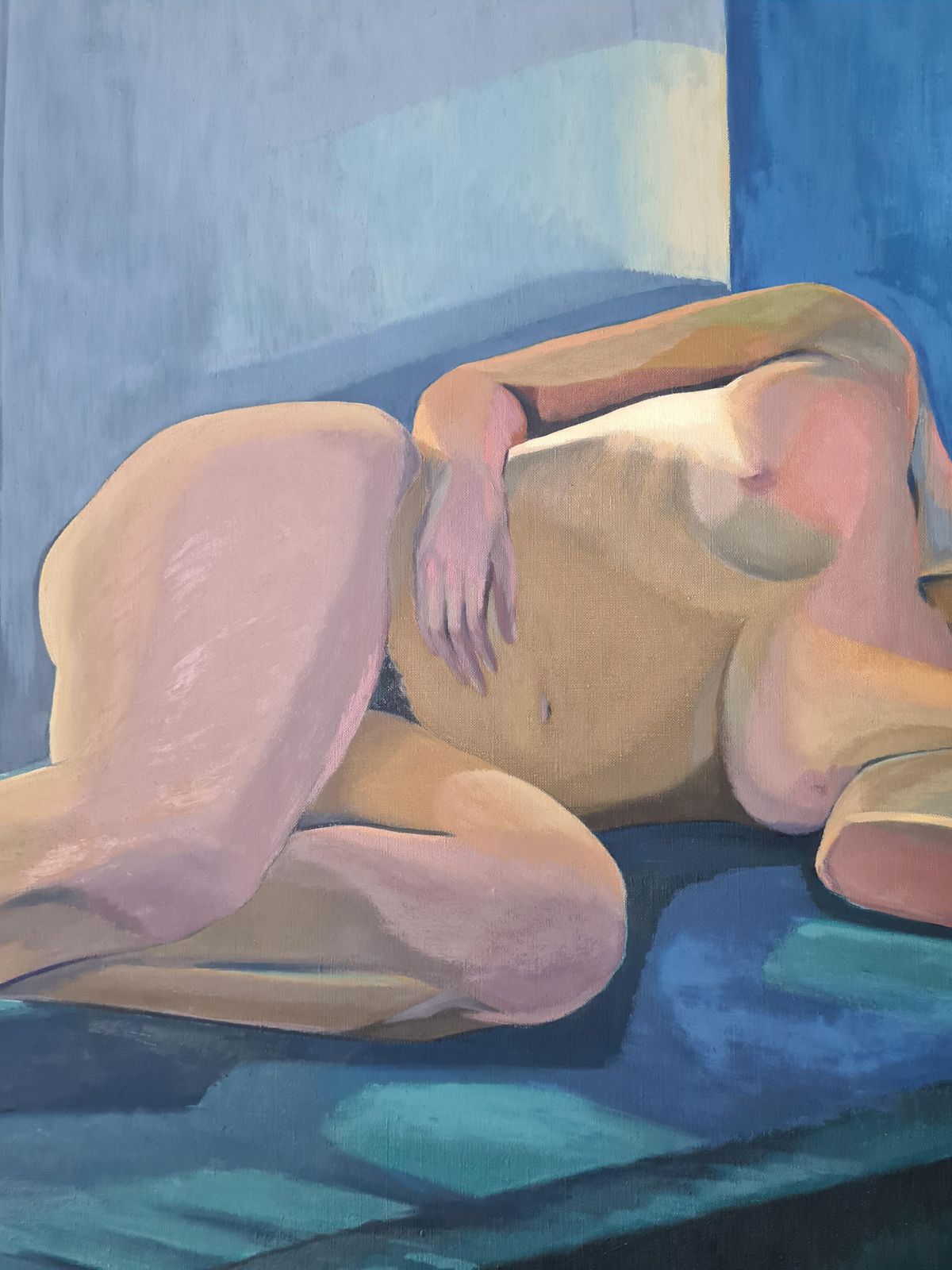 Colourful Large Female Nude, Femme Nue Allongée By Isabelle Pardoe photo Art