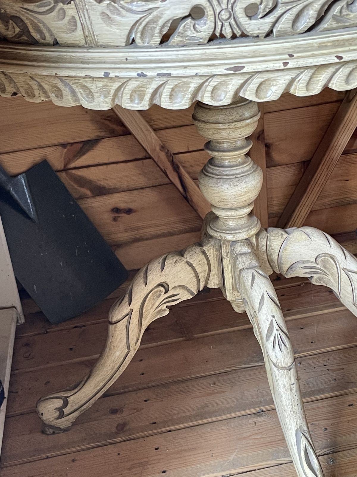 Vintage Mid Century Side Table With Carved Detail And Legs photo furniture