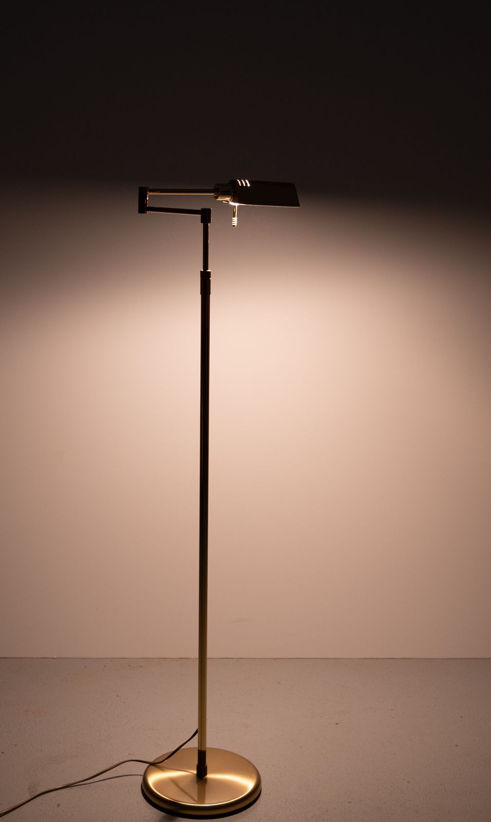 Holtkoetter Brass Swing Arm Floor Lamp Germany 1980s photo Lighting