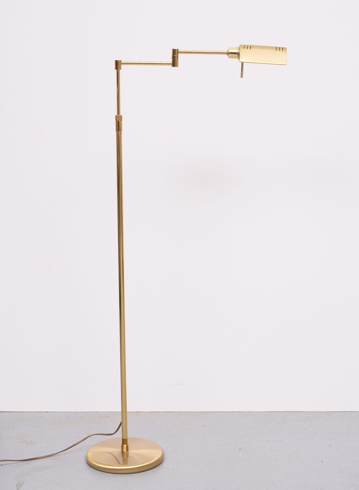Holtkoetter Brass Swing Arm Floor Lamp Germany 1980s