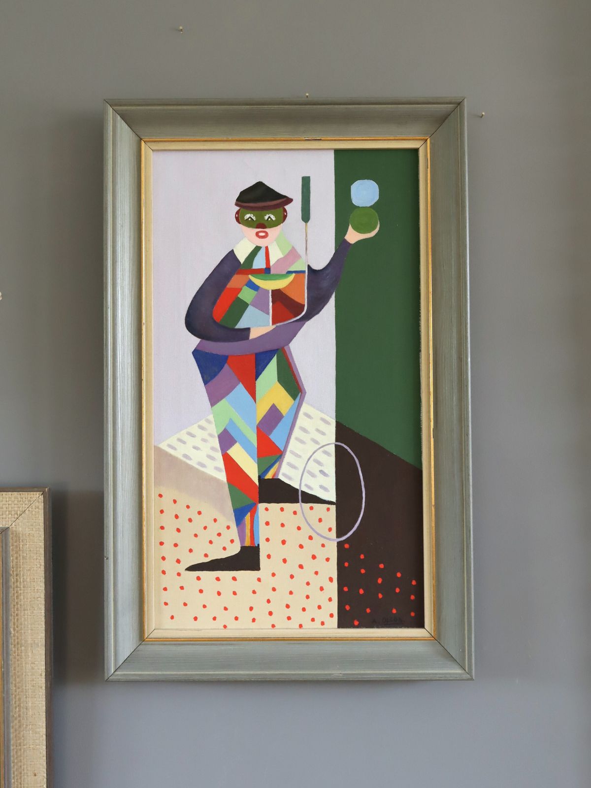 The Juggler Oil Painting, Mid 20th Century photo furniture