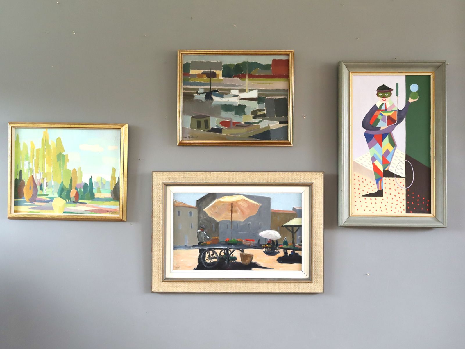 The Juggler Oil Painting, Mid 20th Century photo for sale