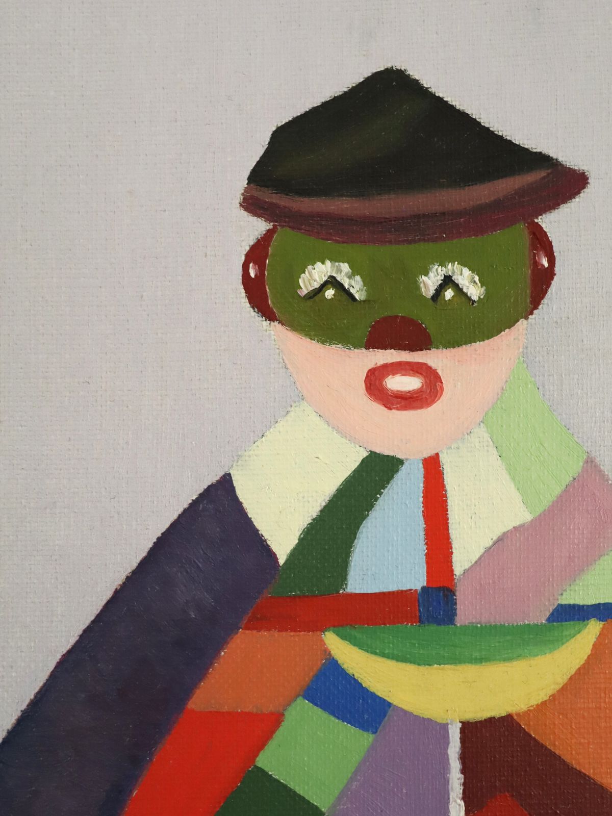 photo for sale The Juggler Oil Painting, Mid 20th Century