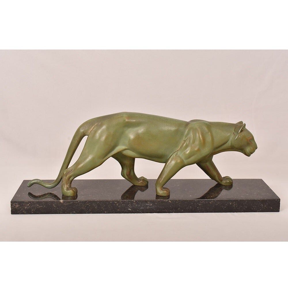 photo furniture Antique Antimony Statues, Leducq Marcel, Art Déco, Panther. (Stan95)