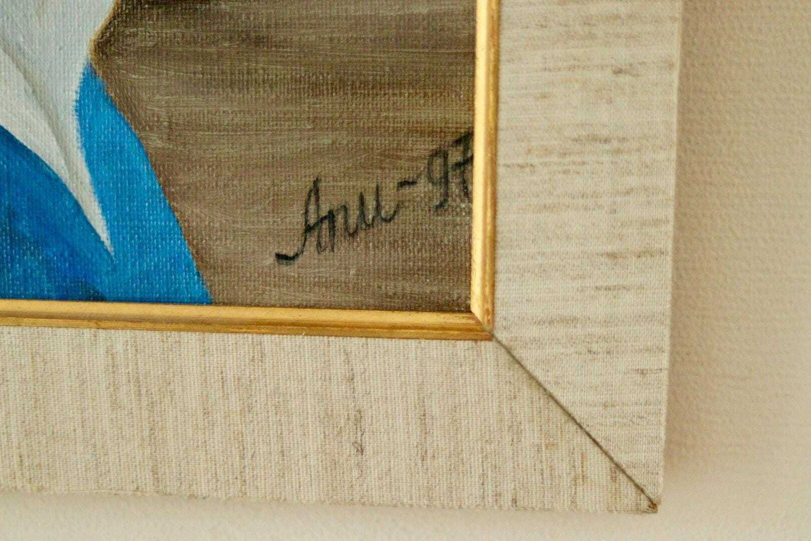 Original Vintage Oil On Canvas – "Portrait Of A Woman" Anu 97 – Framed, 42.5 X 35 Cm (16.7" X 13.8") photo Art