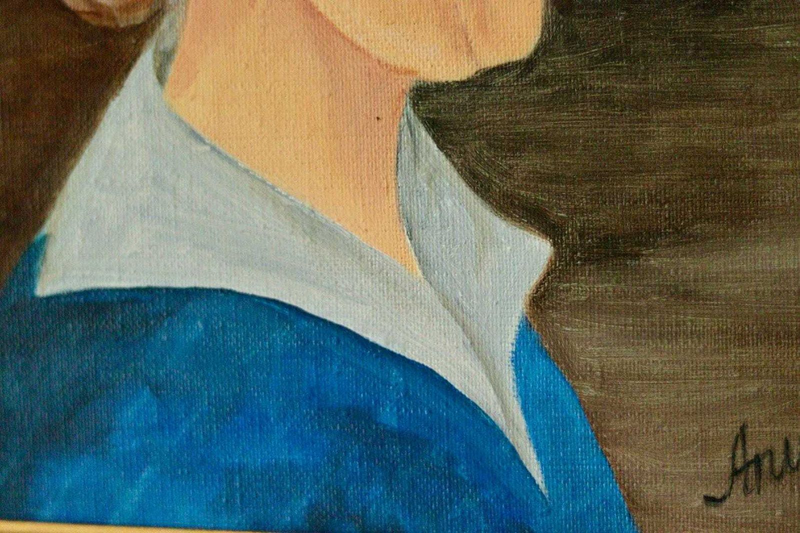 Original Vintage Oil On Canvas – "Portrait Of A Woman" Anu 97 – Framed, 42.5 X 35 Cm (16.7" X 13.8") photo buy