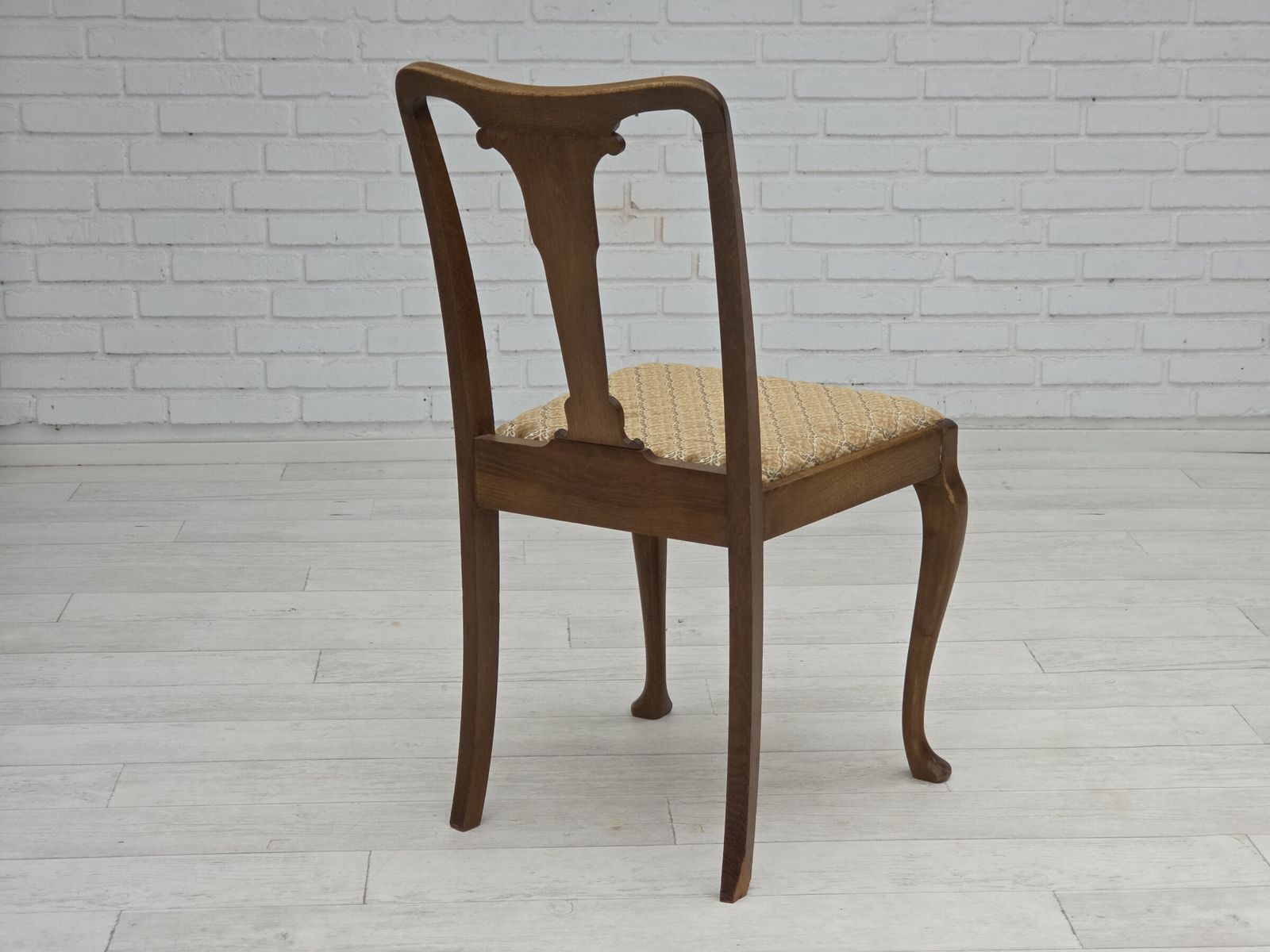 1930s, Set Of 6 Danish Vintage Chairs, Furniture Velour, Oak Wood, Reupholstered. photo buy