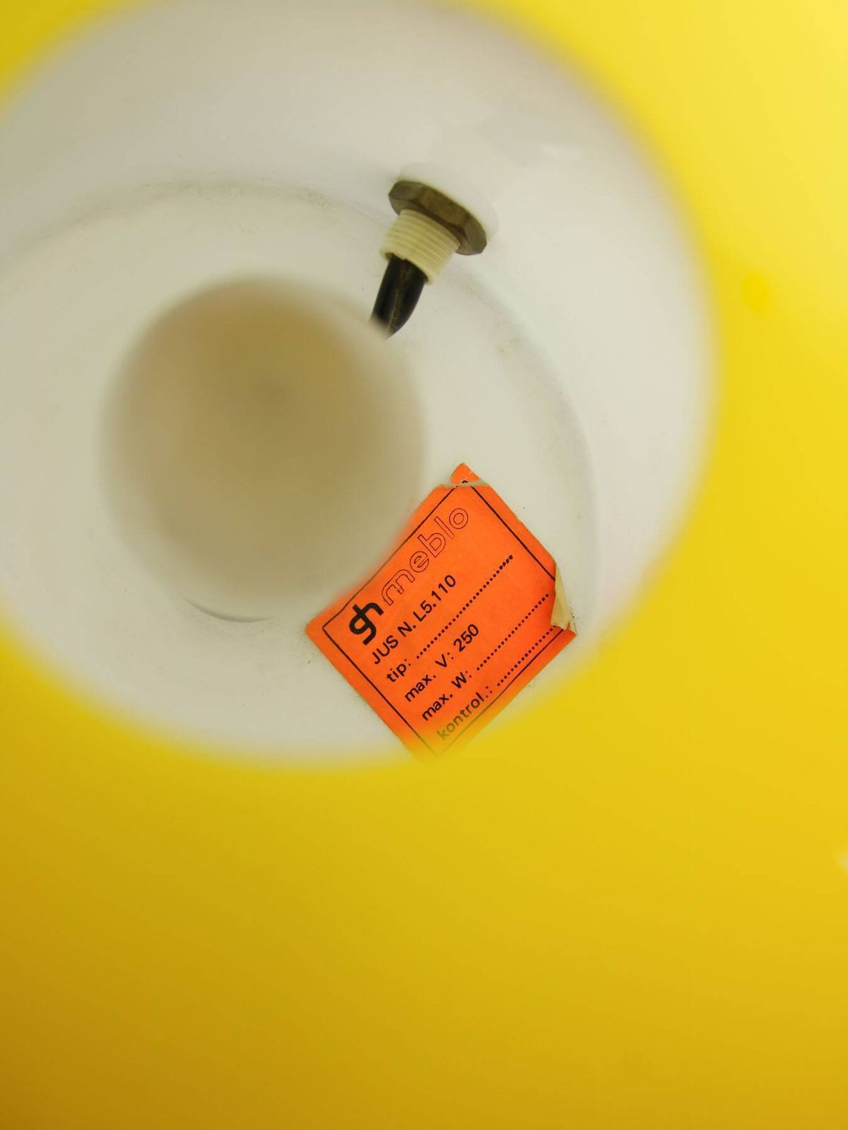 639.0 Rare Yellow Mushroom Table Lamp By Luigi Massoni For Guzzini, 1970s photo