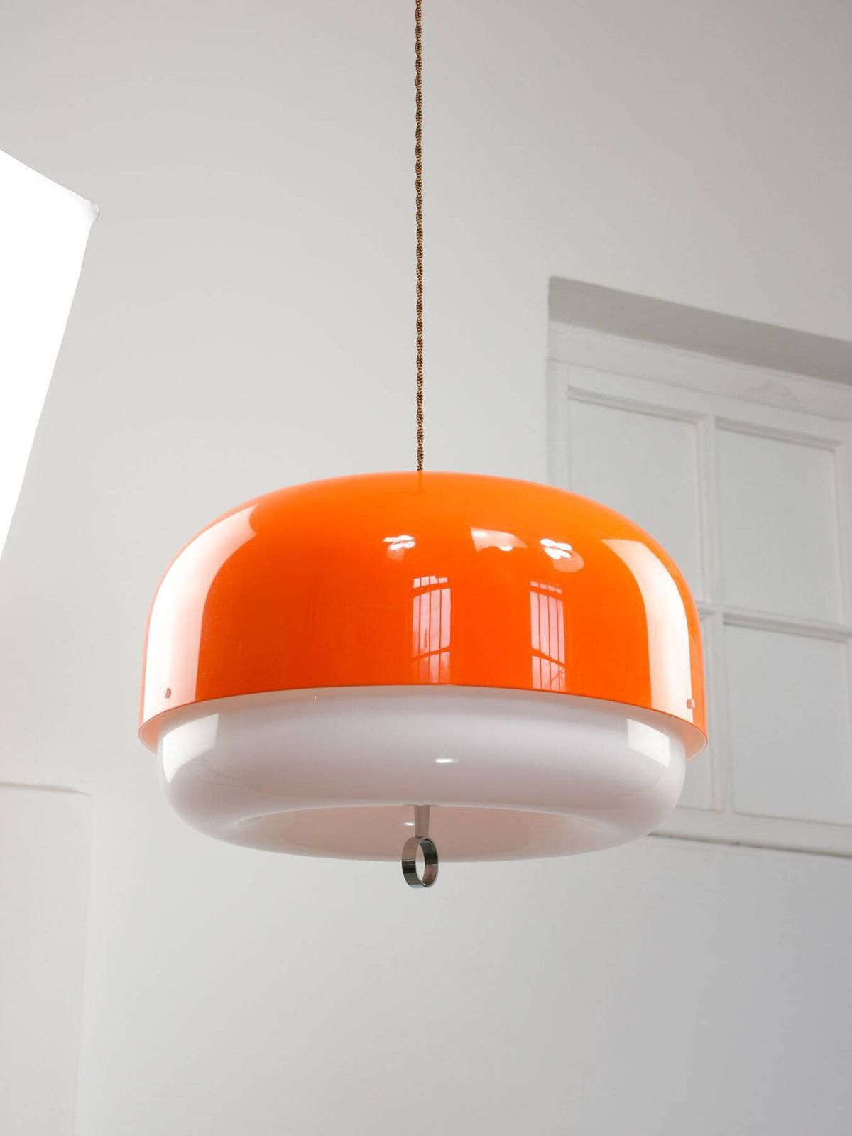 Rare Xxl Orange Medusa Pendant Lamp From Guzzini, 1970s photo Lighting