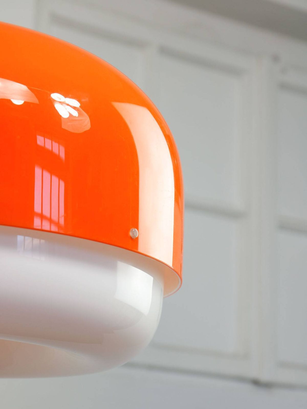 Rare Xxl Orange Medusa Pendant Lamp From Guzzini, 1970s photo vinterior