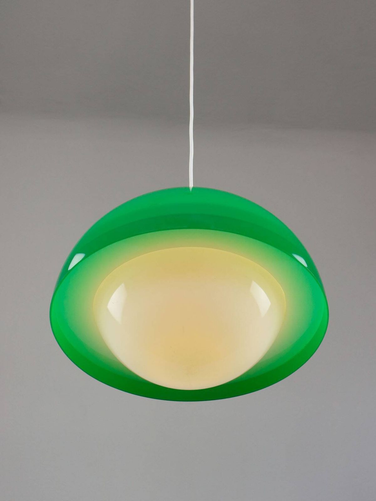 Italian Space Age Pendant In Brass And Acrylic Glass, 1970s photo 530.0