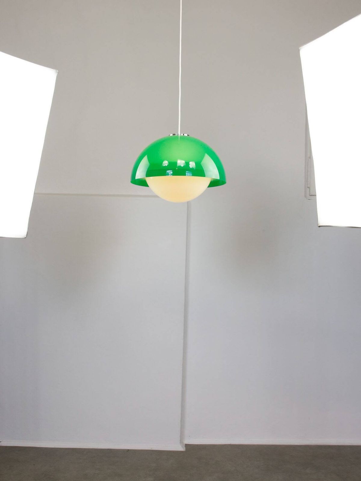 Italian Space Age Pendant In Brass And Acrylic Glass, 1970s photo vinterior