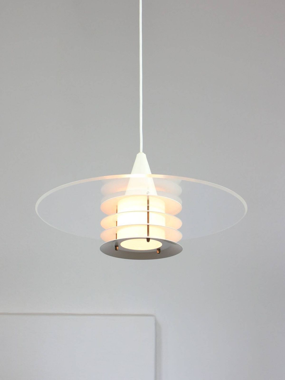 photo buy Scandinavian Duett Plexiglas And Metal Pendant Lamp From Landskrona Sweden