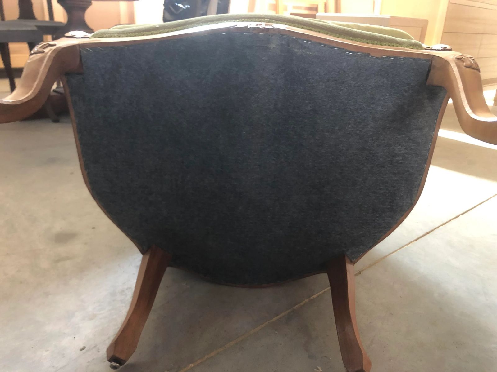 Mid 20th Century Italian Style Armchairs And Sofa In Walnut Wood Carved   3 Pieces photo vinterior