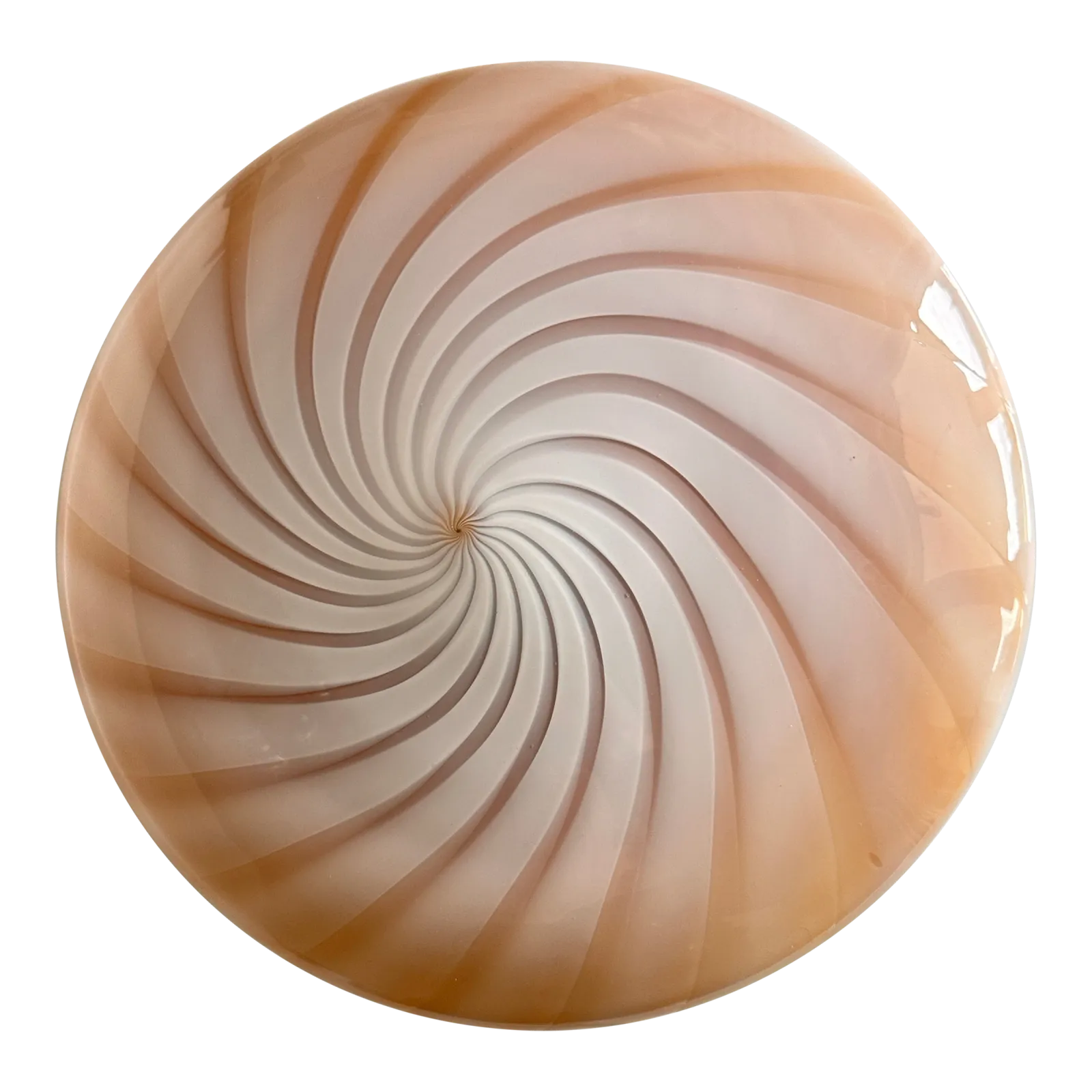 Contemporary Milky White And Beige Swirls Murano Glass Flush Mount Or Wall Sconce