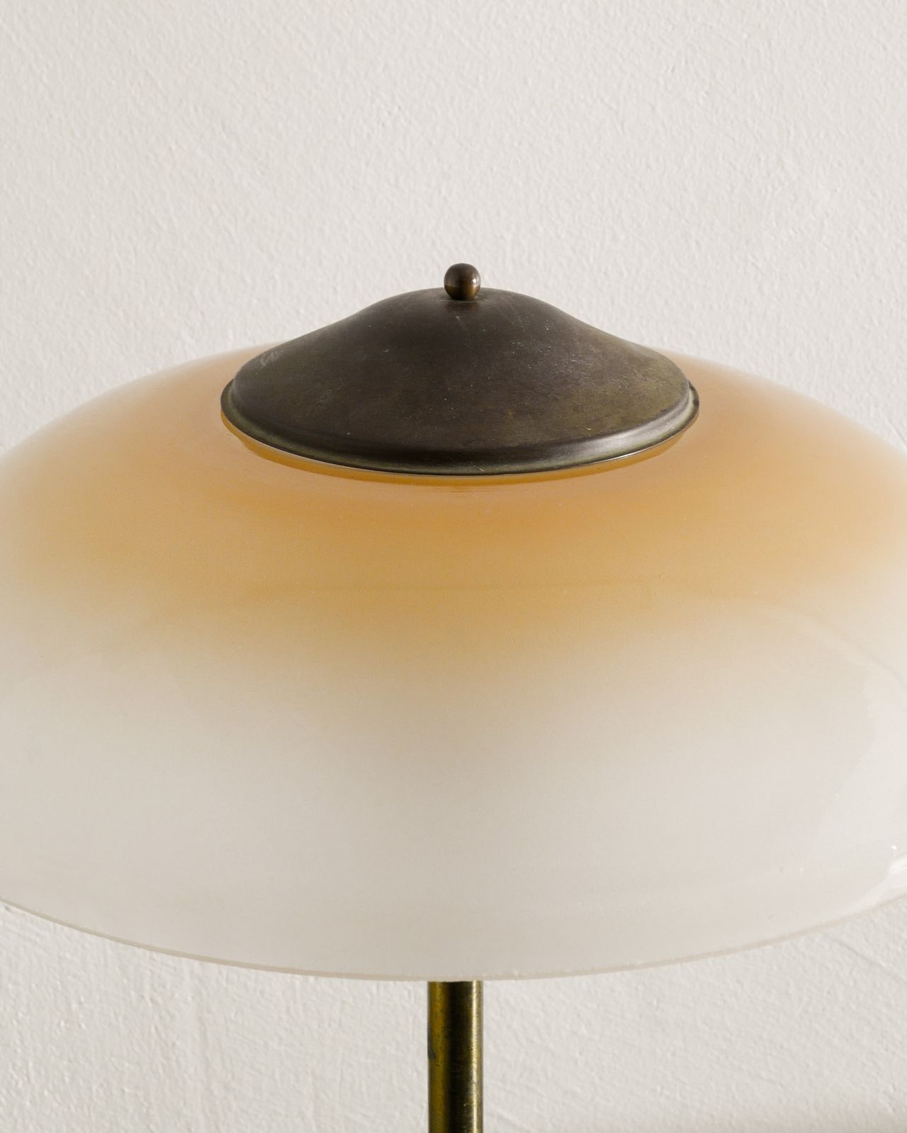 Danish Mid Century Table Lamp In Brass & Opaline Glass By Fog & Mørup Denmark, 1950s photo Lighting