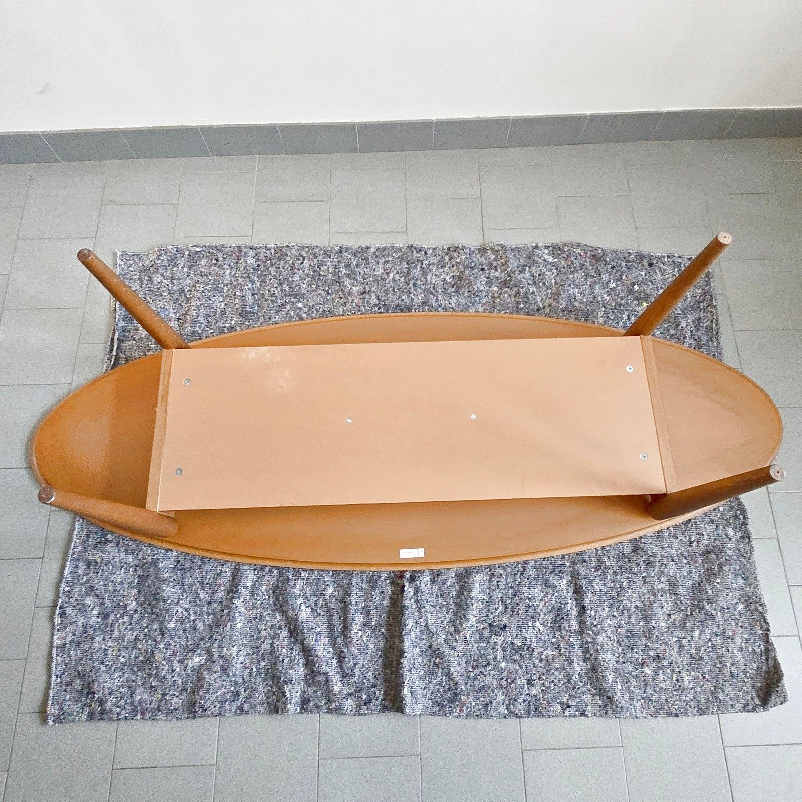 Furniture Vintage Scandinavian Surfboard Coffee Table 170cm Long Teak & Walnut 1990 photo