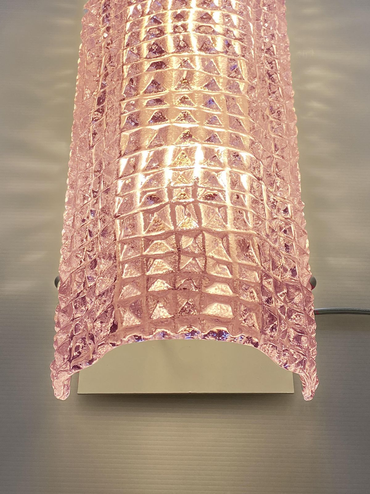 Modern Organic Pink "Cocodrile" Murano Glass Wall Sconces Set Of Two photo furniture