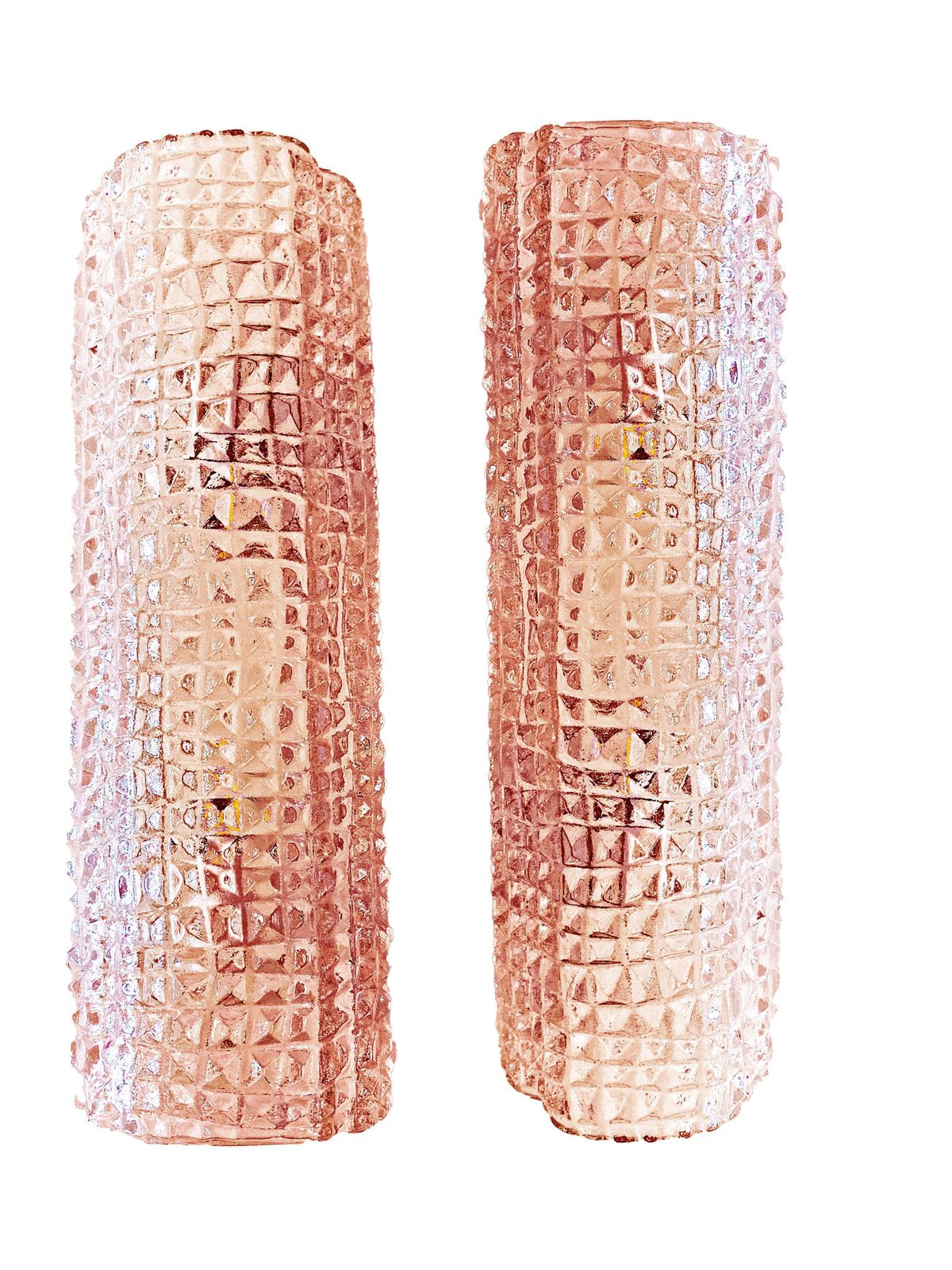 Modern Organic Pink "Cocodrile" Murano Glass Wall Sconces Set Of Two photo 6286.0