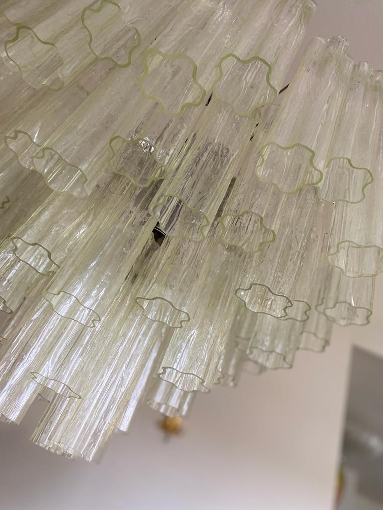 Contemporary Champagne "Tronchi" Murano Glass Chandelier In Venini Style photo vinterior