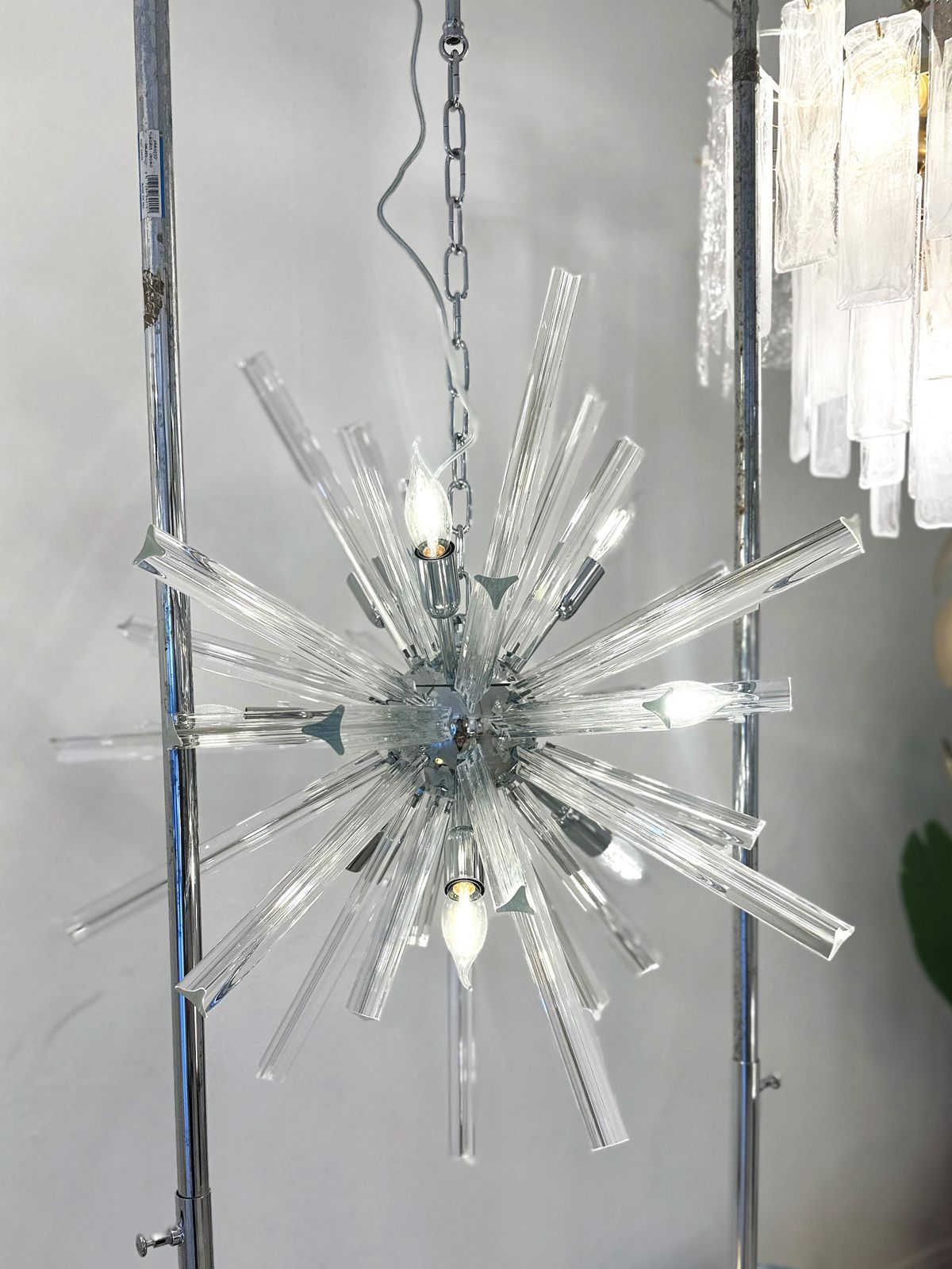 Sputnik “Triedro” Murano Glass Chandelier In Venini Style photo Lighting