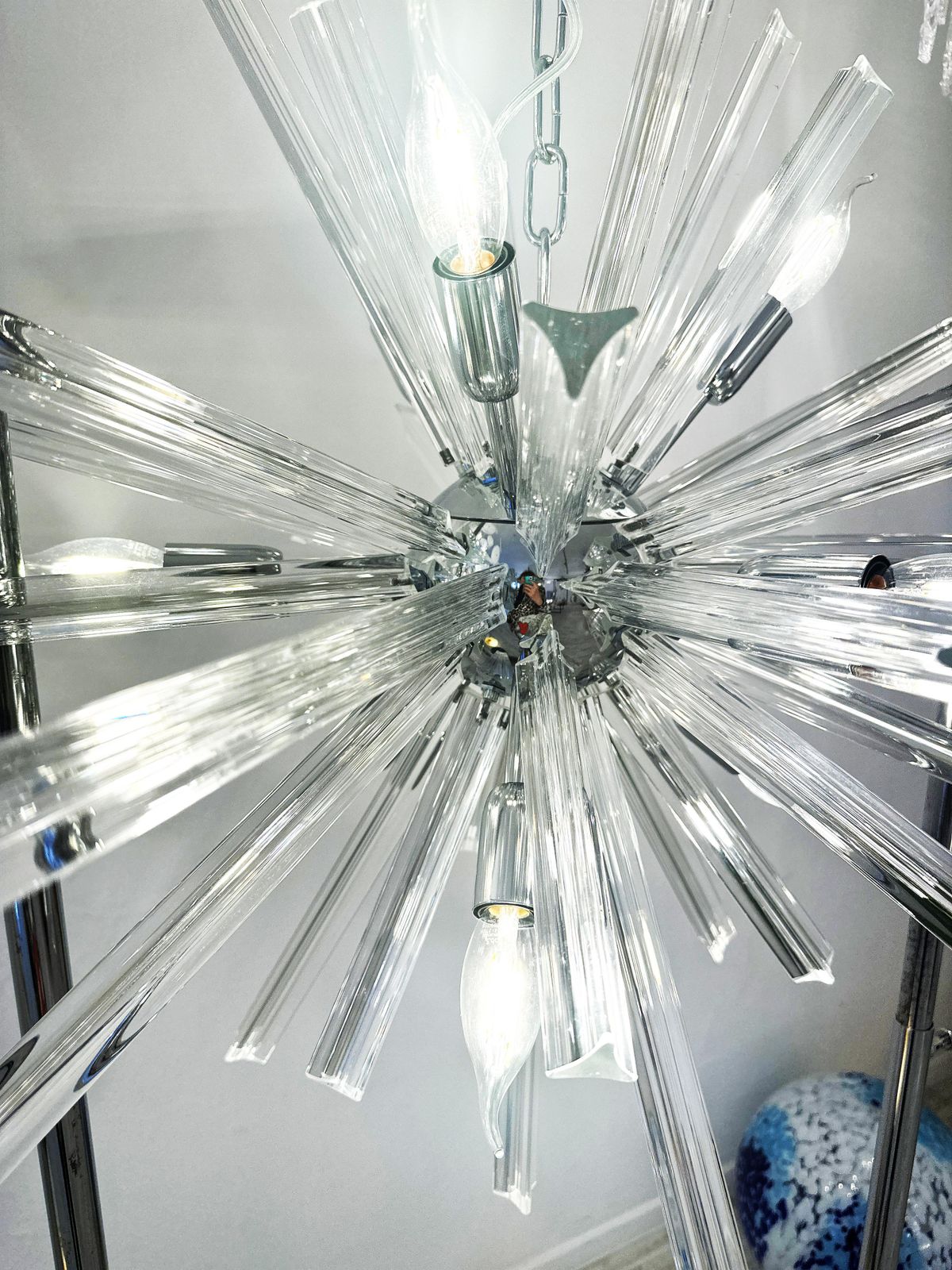 Sputnik “Triedro” Murano Glass Chandelier In Venini Style photo vinterior