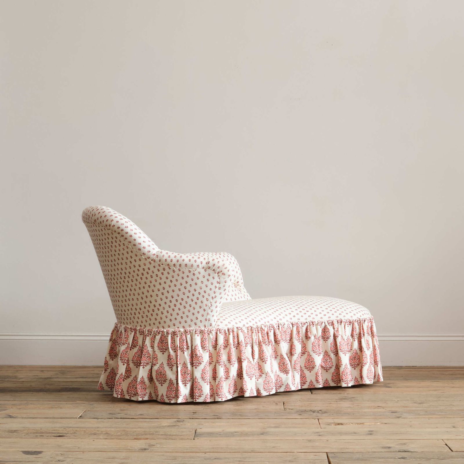 Mid 19th Century Chaise Longue In Titley & Marr Printed Cotton photo vintage