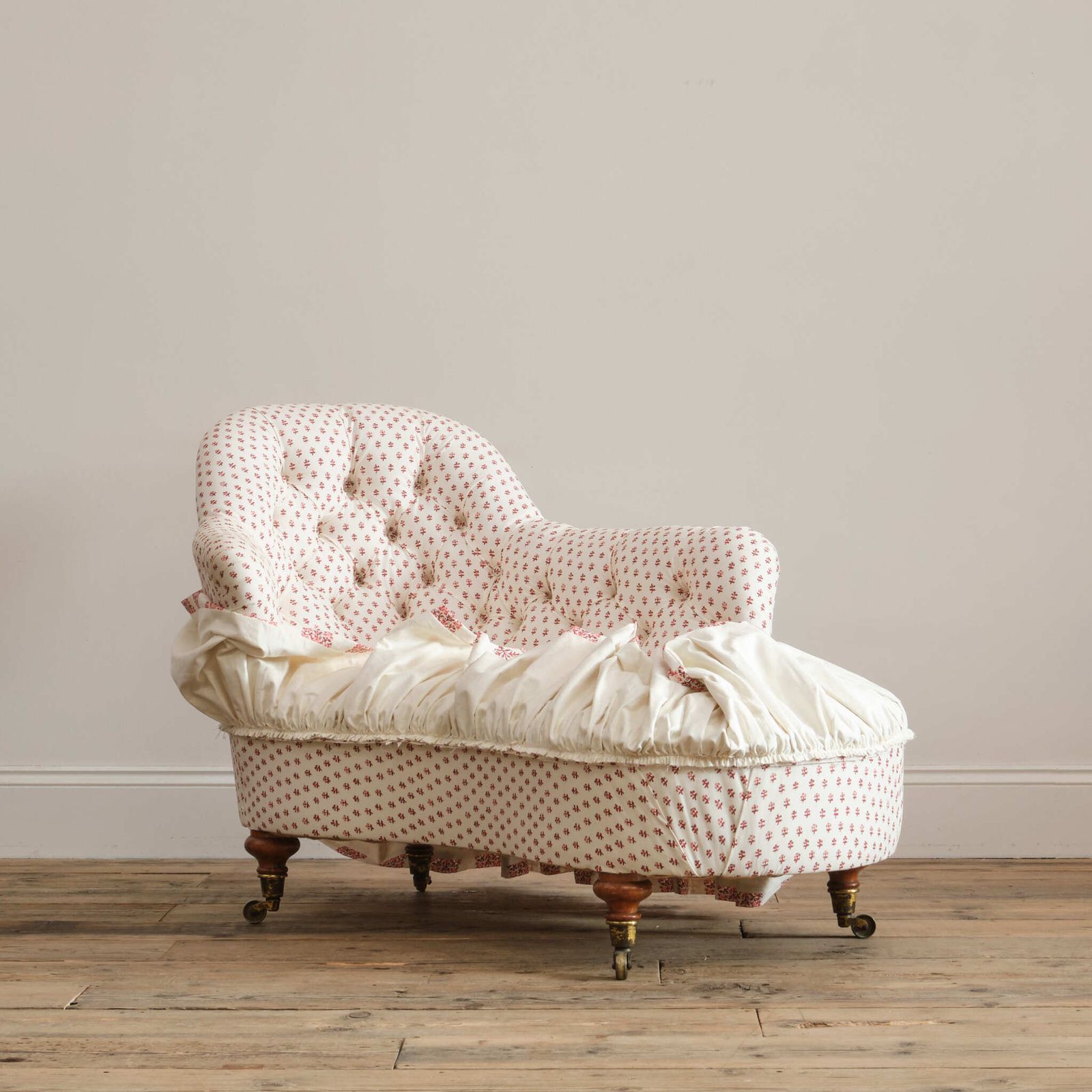 photo vinterior Mid 19th Century Chaise Longue In Titley & Marr Printed Cotton