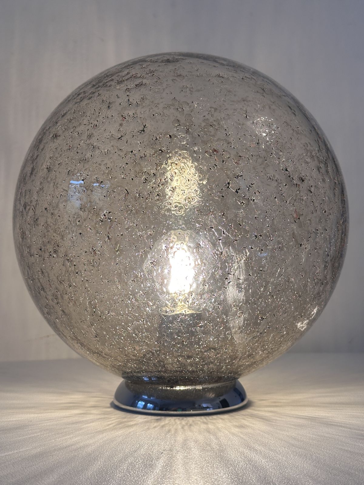 Lighting Italian Table Lamp Murano Glass By Simoeng In Clear And Fume' photo