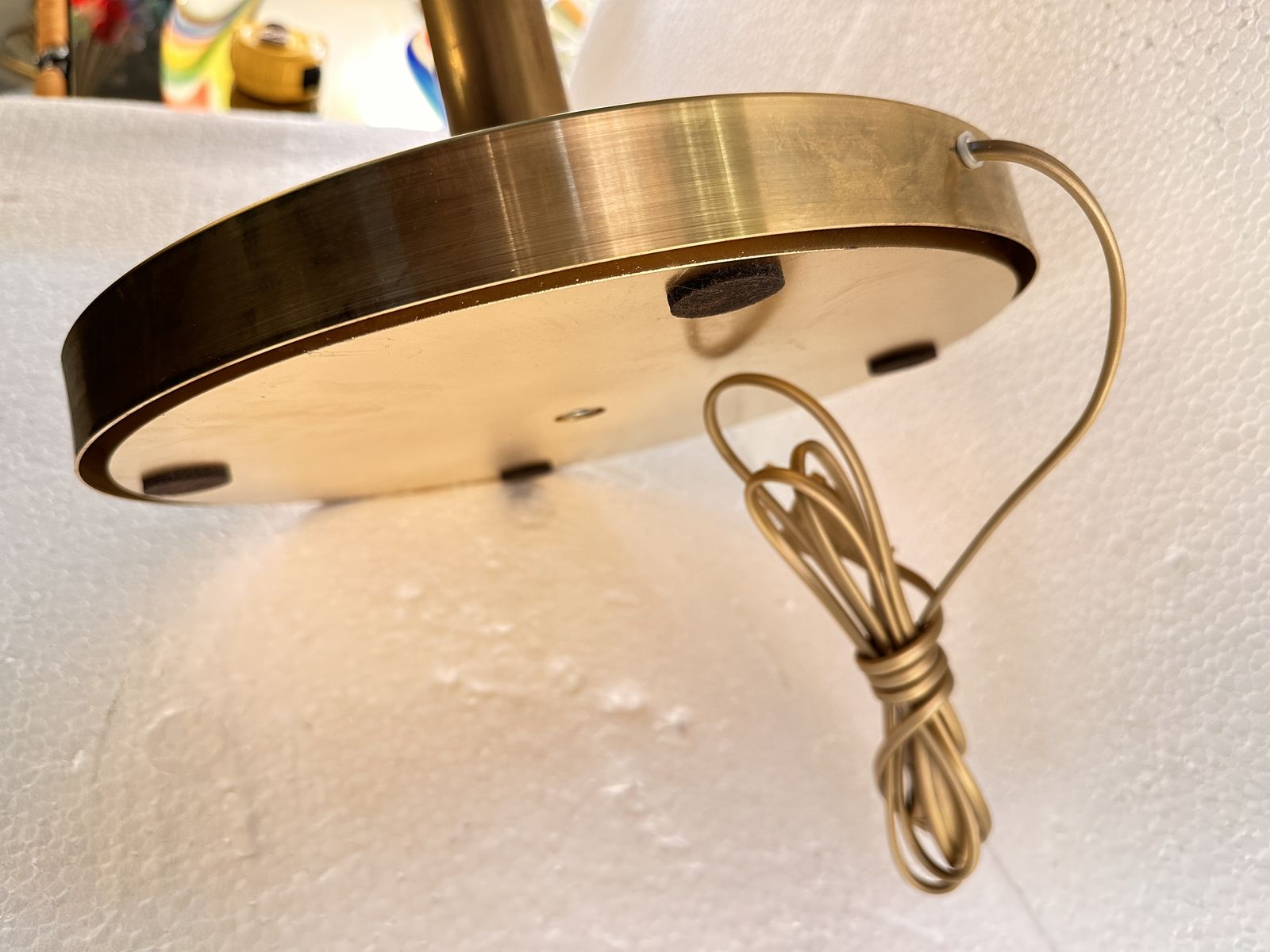 Set Of Two Contemporary Italian Fumè Murano Glass Table Lamps With Unlaquered Brass photo vintage