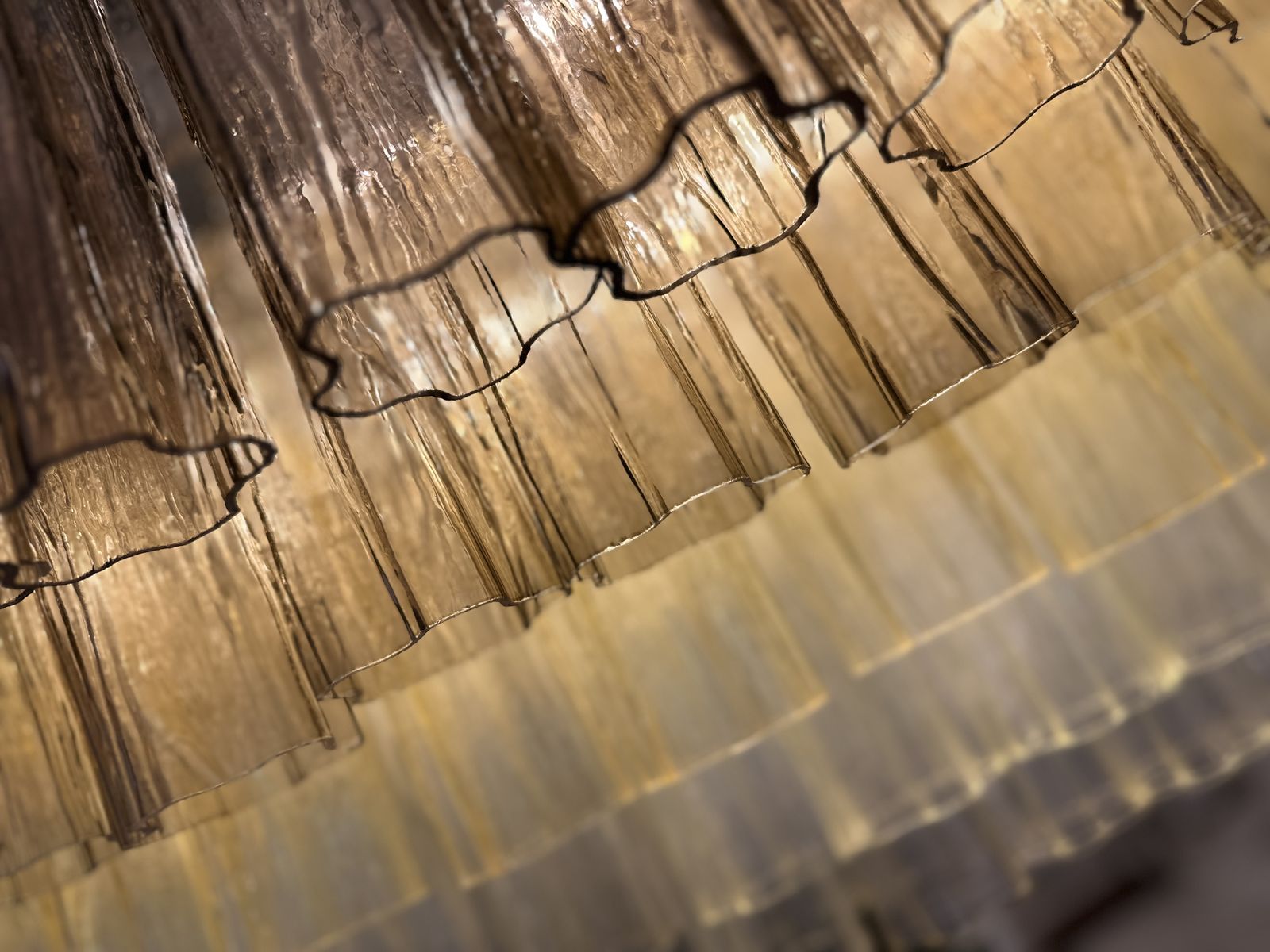 Contemporary Large Murano Glass Chandelier In Gold photo furniture