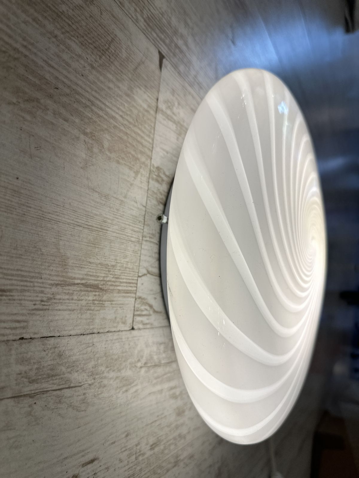 Contemporary Italian Milky White Swirls Murano Glass Flush Mount Or Wall Sconce photo 2958.0