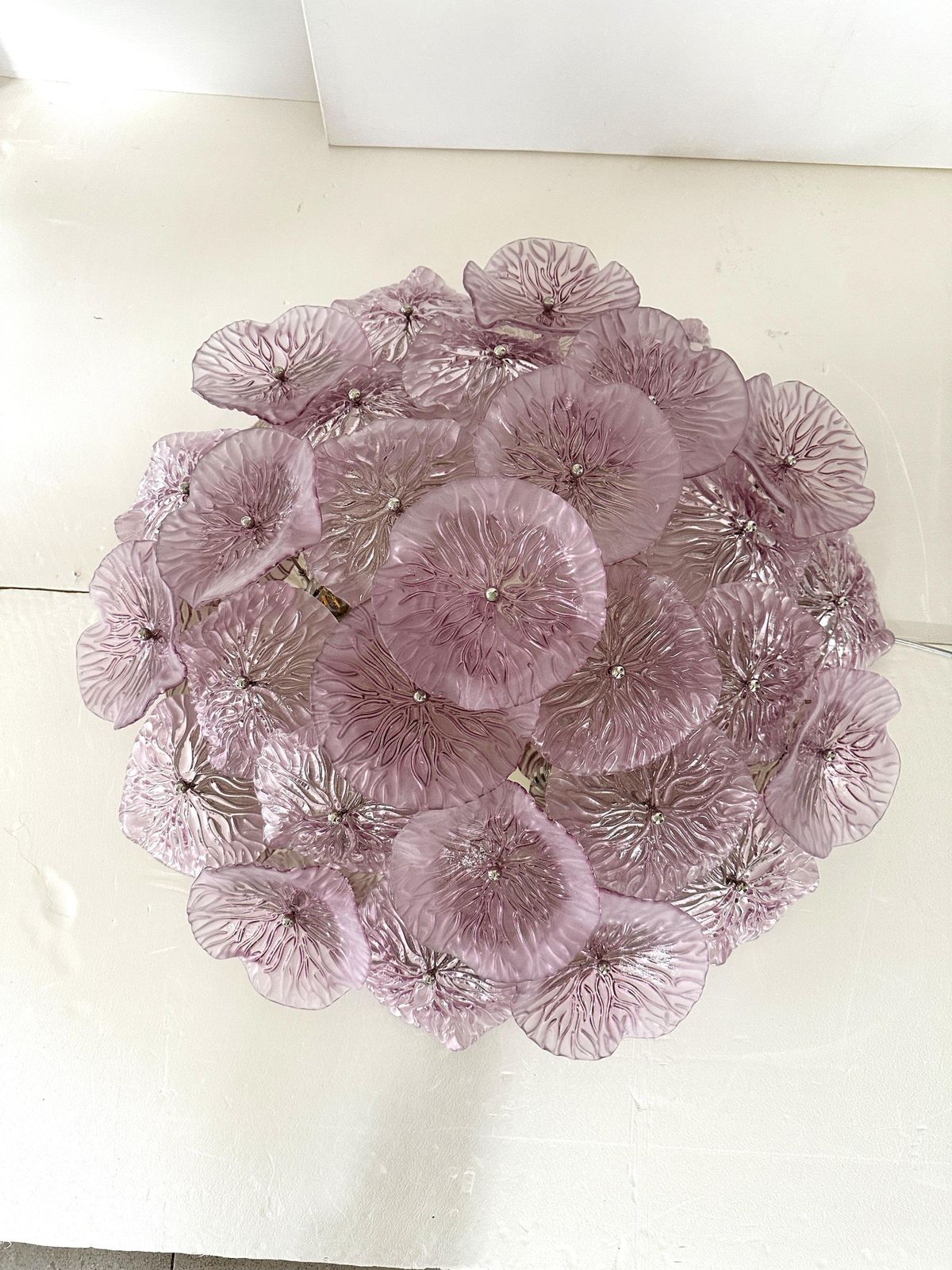 photo furniture Contemporary Ametista Floral Murano Style Glass Flush Mount