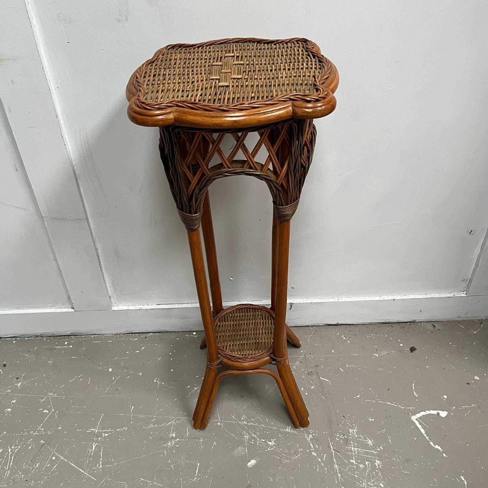 Vintage Bentwood And Wicker Plant Holder/ Jardiniere Stand photo for sale