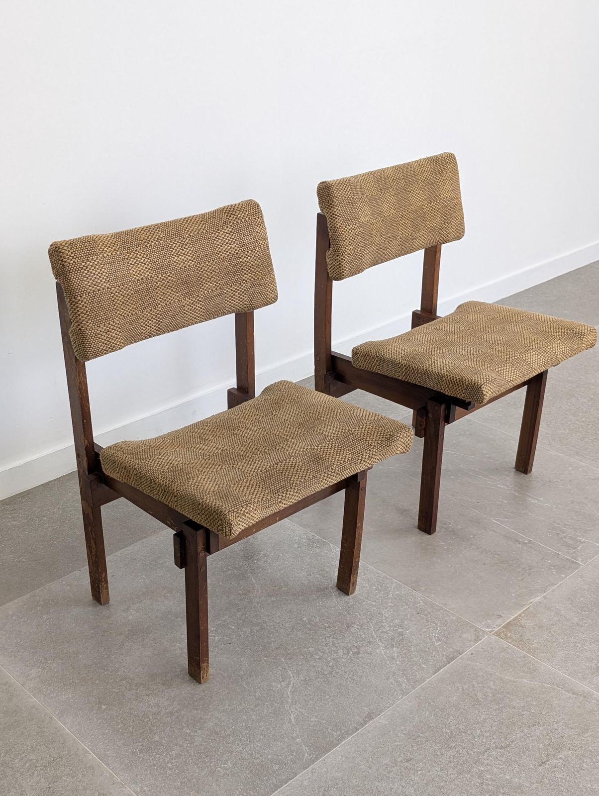 Pair Of Gerrit Rietveld Style Chairs With Adjustable Seat And Back, 1950s