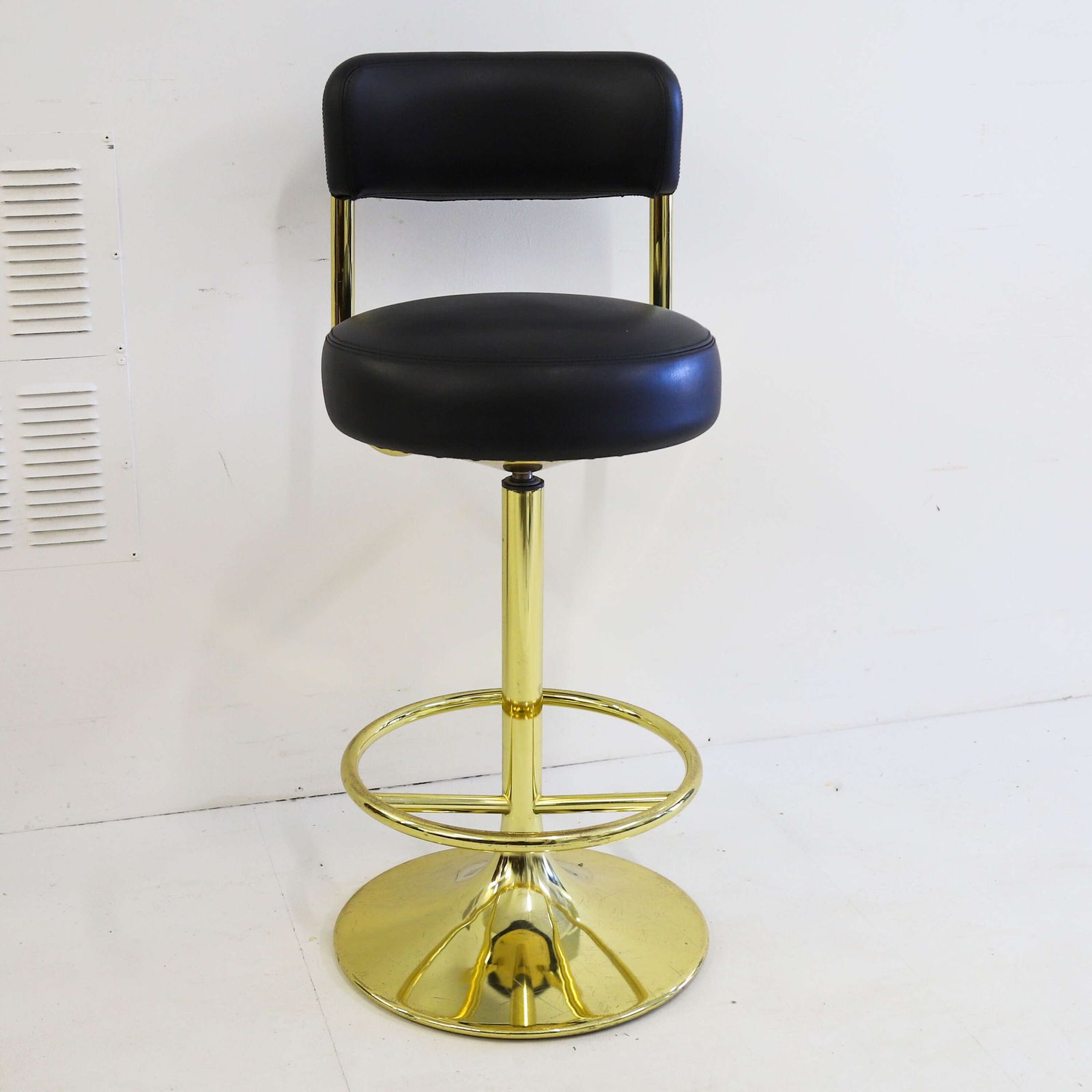 Gold Plated Swivel Bar Stool By Börje Johanson   1960s Scandinavian Design Classic photo 925.0