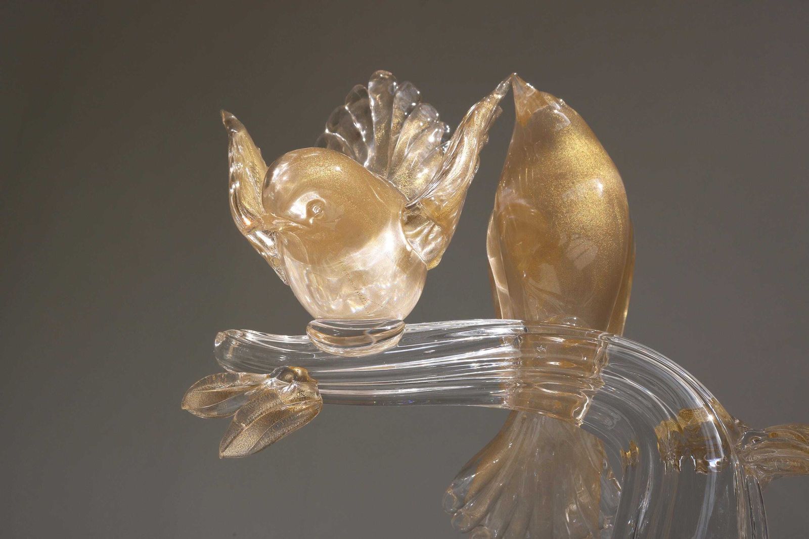 Elio Raffaeli Murano Italian Glass Birds – Hand Blown Sculpture With 24k Gold photo 3883.0