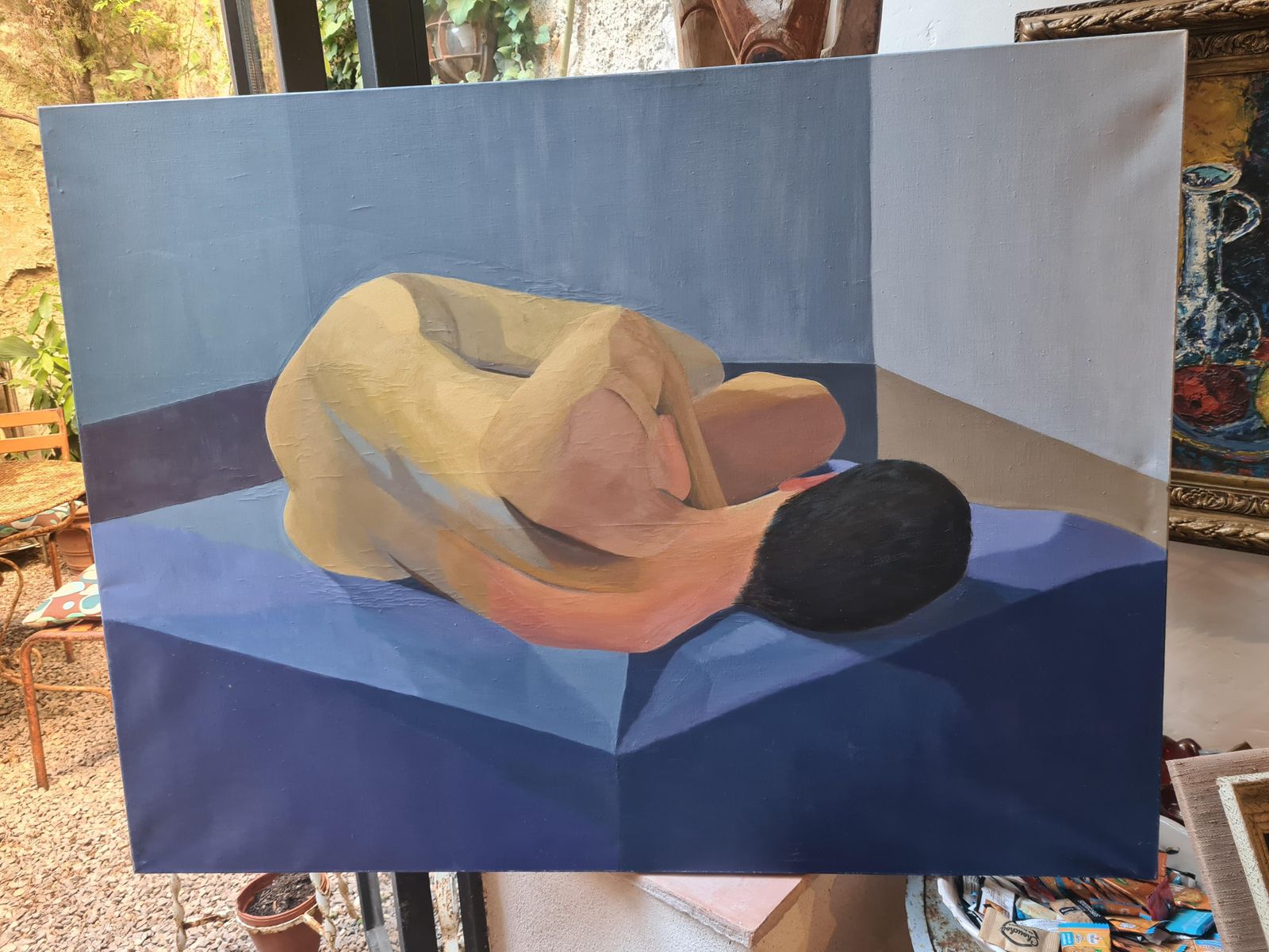 photo furniture Colourful Large Cubist Nude, Nue Allongée By Isabelle Pardoe