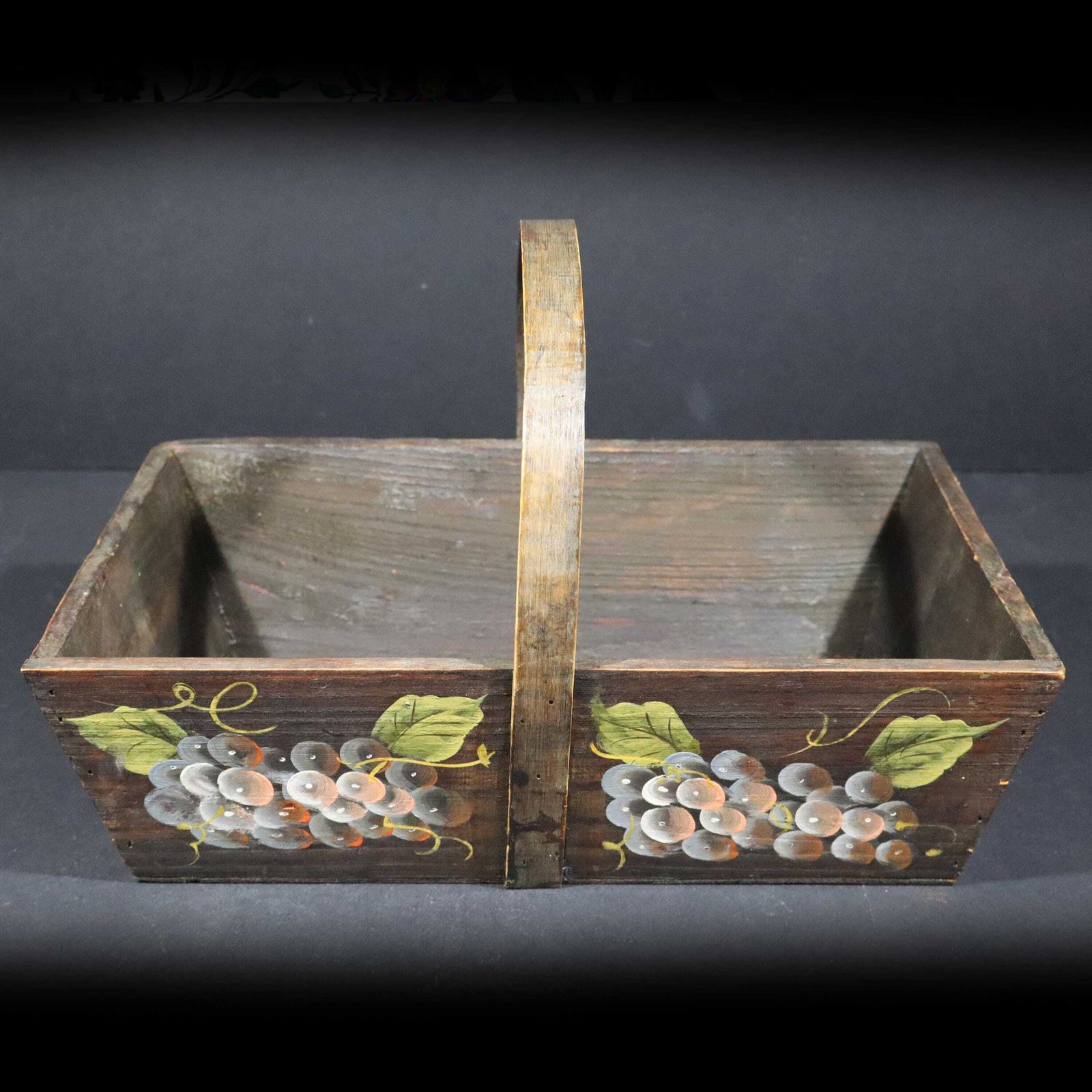 Antique Farmhouse Harvesting Basket French Rustic Wood Gardening Trug photo furniture