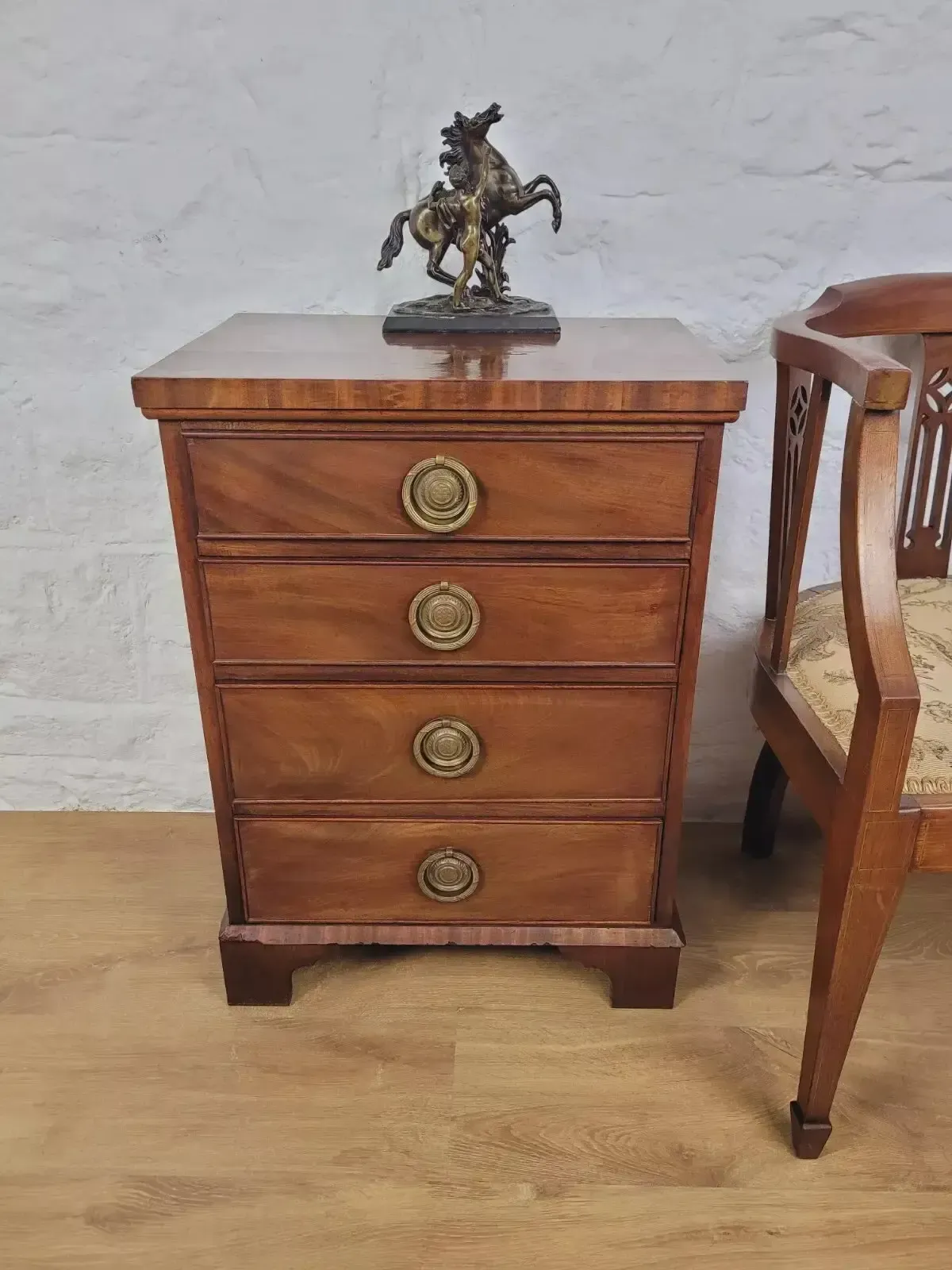 Regency Chest Of Drawers Brass Handles Mahogany Antique