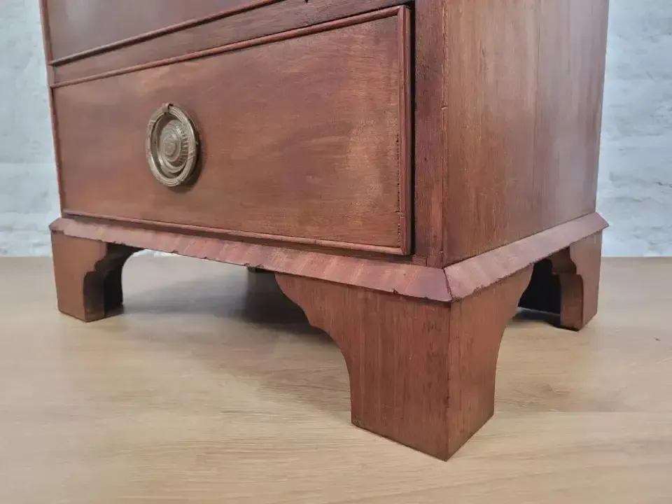 Regency Chest Of Drawers Brass Handles Mahogany Antique photo vintage