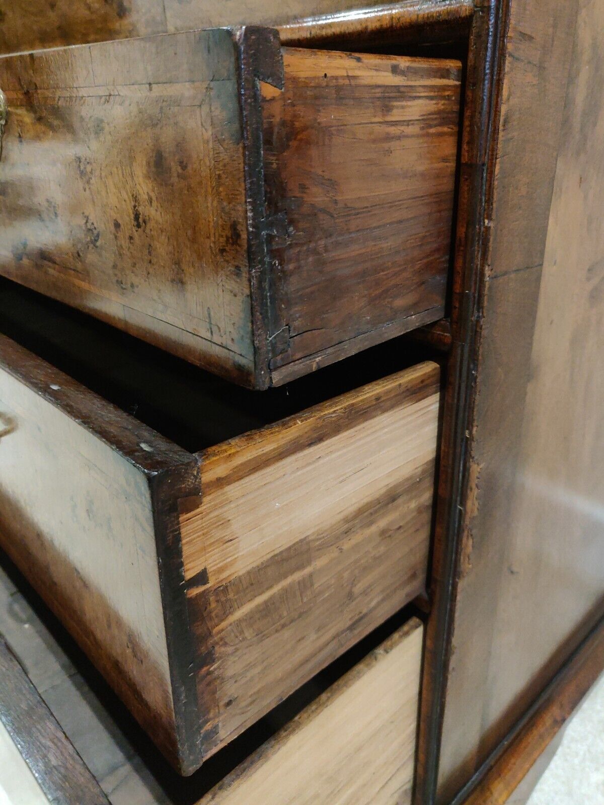 George I Writing Bureau Desk Walnut Featherband Antique 1700s Delivery Available photo vintage