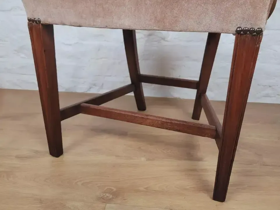 photo for sale Victorian Dining Armchair Oak Carved Pierced Back Upholstered