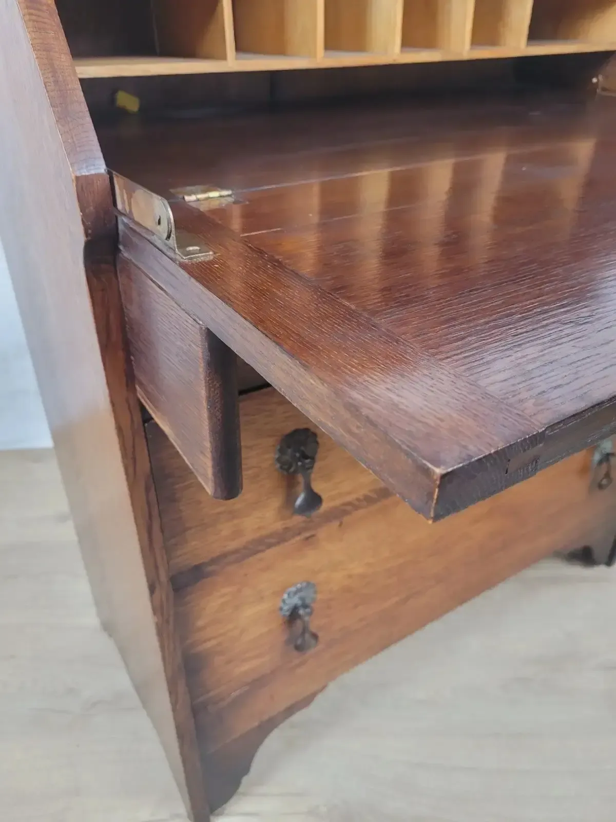 photo vinterior Writing Bureau Desk Vintage 1930s Storage Country Rustic