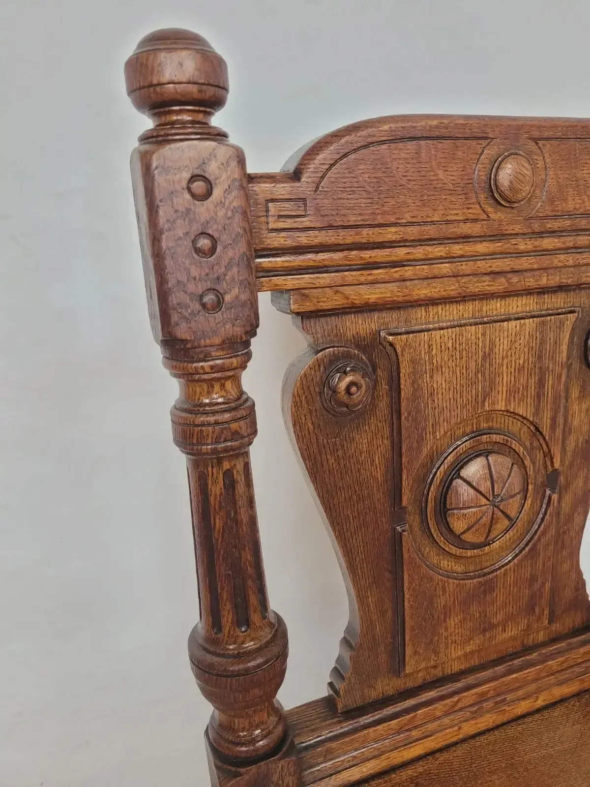 Victorian Hall Chair Oak Carved 19thc Antique English photo buy